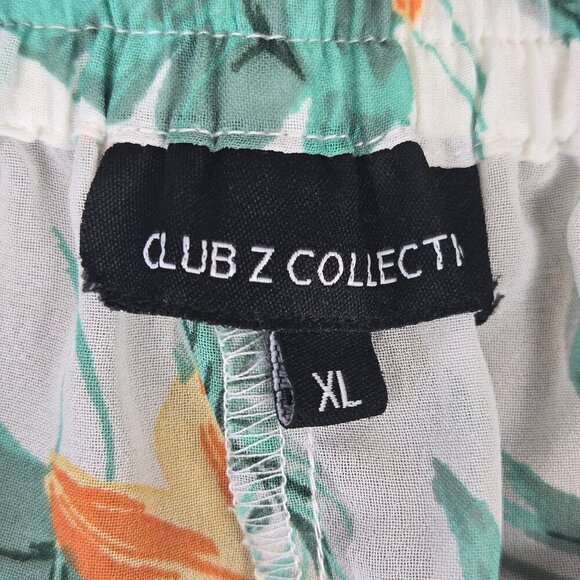 Club Z Collection Size XL White Sheer Coverup Pants Floral Pattern Elastic Waist - Picture 7 of 11